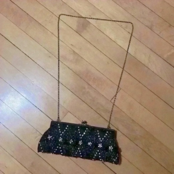 Moyna Couture Vintage Bejeweled Black Handbag - Picture 2 of 9